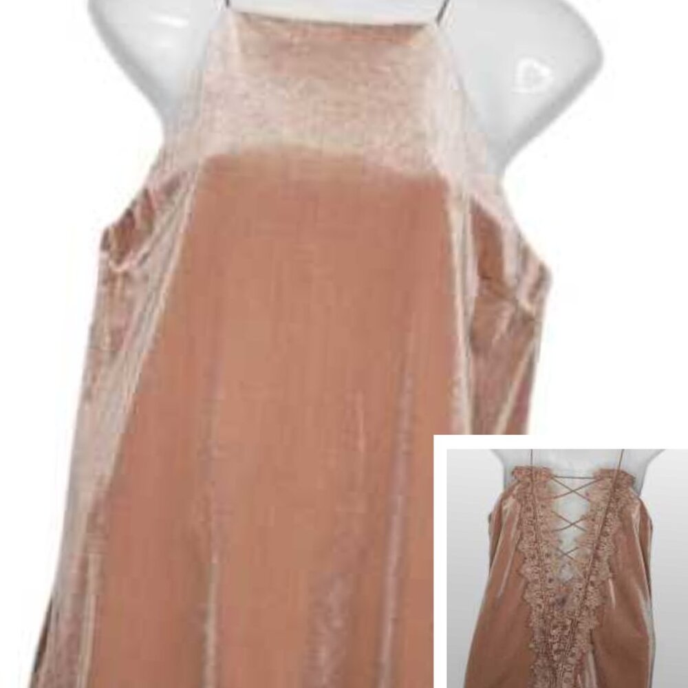 New Chelsea Honey Square Neck Tank Top Lace Back Detail  Size Medium Rose Pink